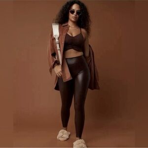 OFFLINE By Aerie Real Luxe Faux Leather
Legging Dark Maple Brown